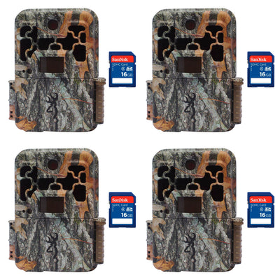 Browning Trail Cameras Spec Ops FHD Platinum 10MP Game Camera, 4 Pack & SD Cards