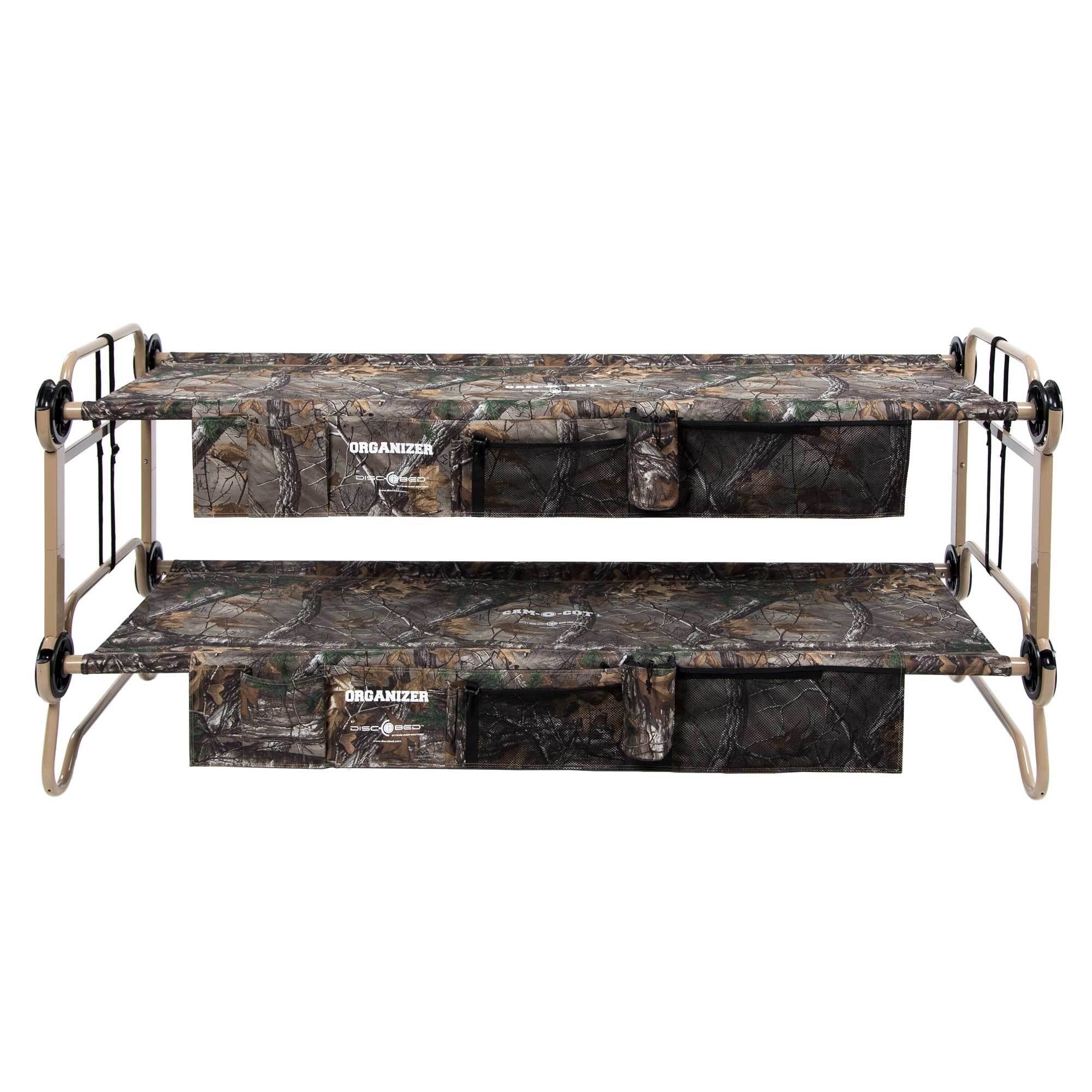 Disc-O-Bed Large Real Tree Cam-O-Bunk Cot w/ Organizers + 7 Inch Leg Extensions