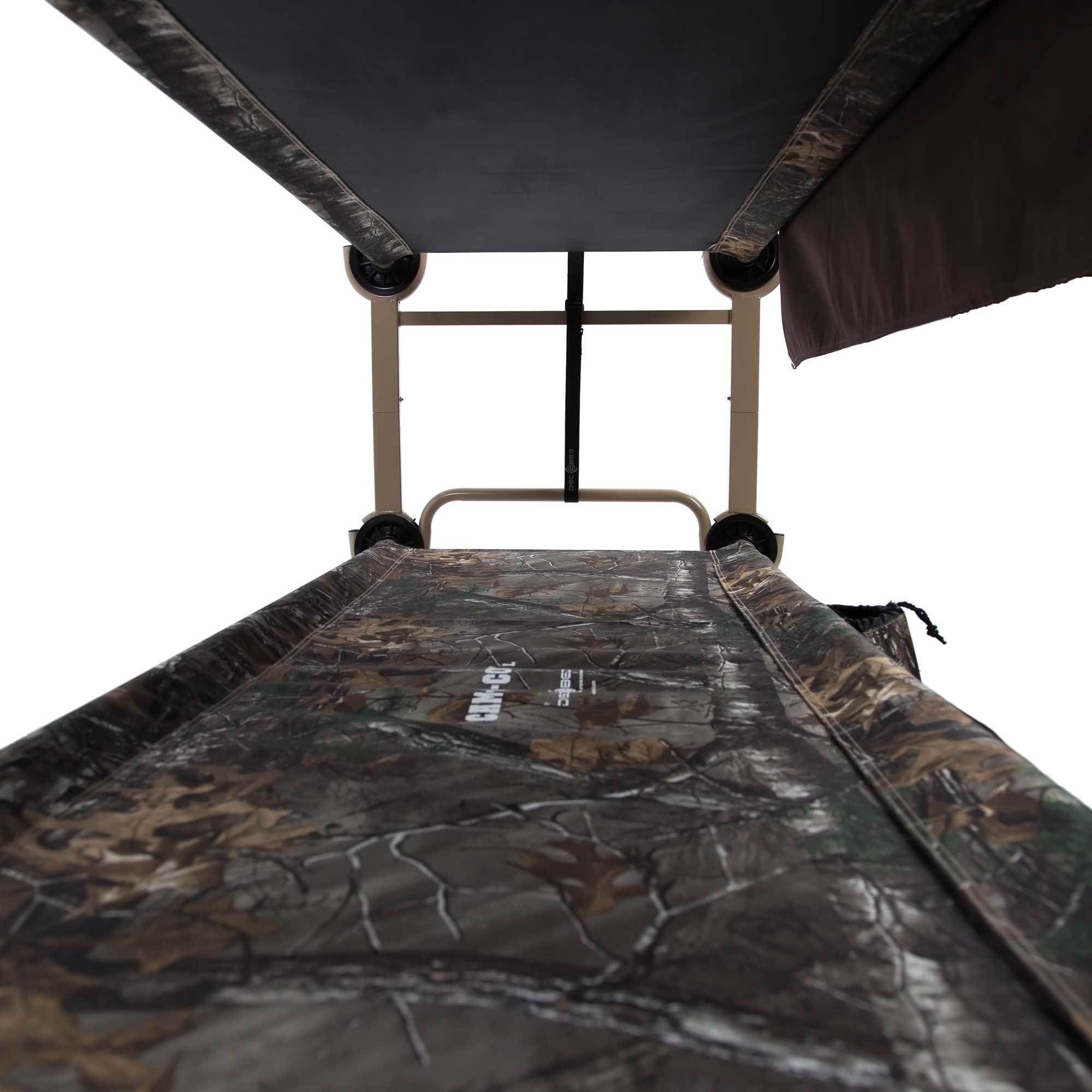 Disc-O-Bed Large Real Tree Cam-O-Bunk Cot w/ Organizers + 7 Inch Leg Extensions