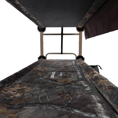 Disc-O-Bed Large Real Tree Cam-O-Bunk Cot w/ Organizers + 7 Inch Leg Extensions