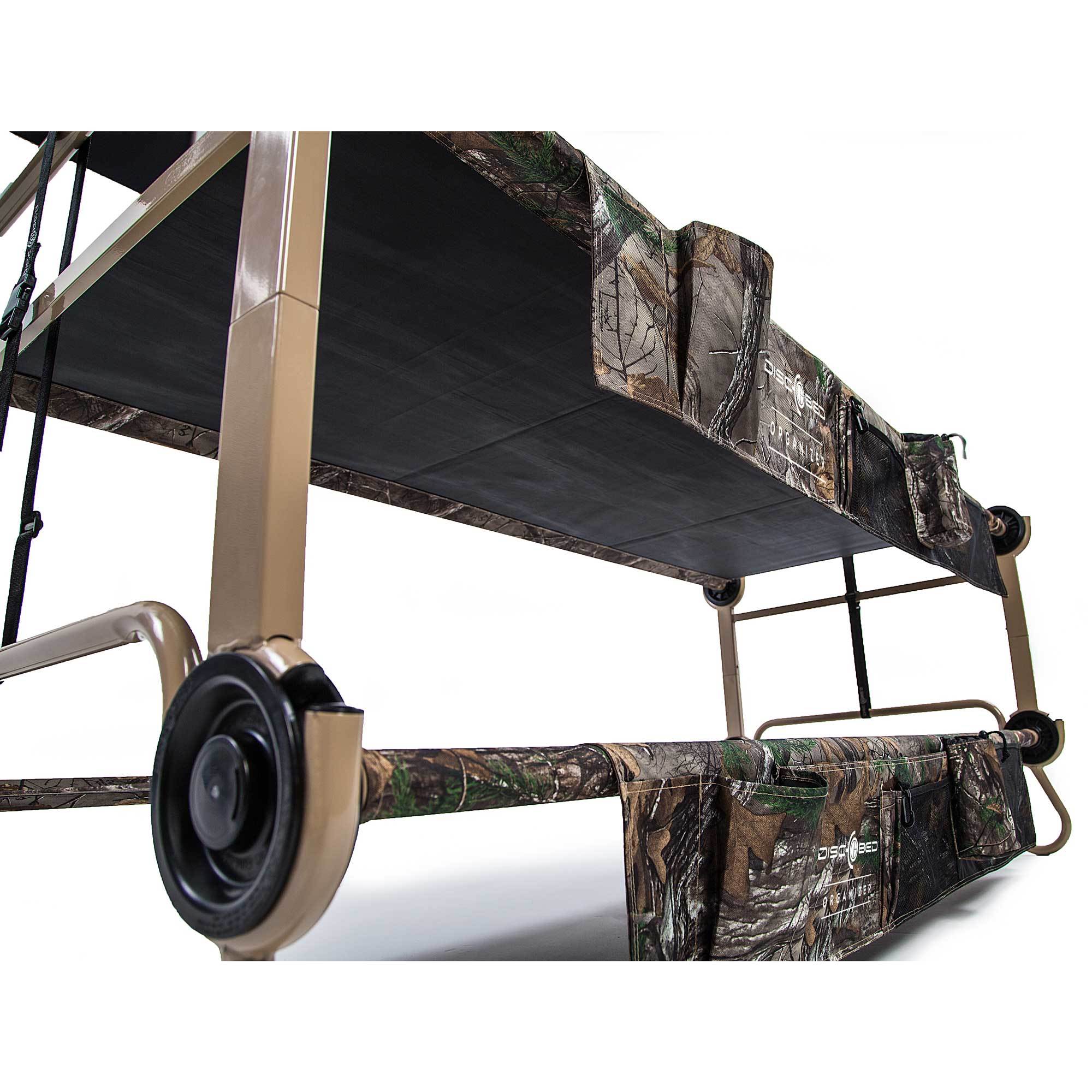 Disc-O-Bed X-Large Realtree Cam-O-Bunk Cot w/ Organizers + 7 Inch Leg Extensions