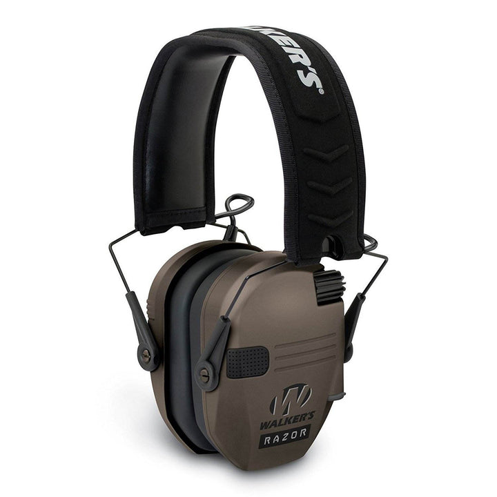 Walker's Razor Slim Electronic Folding Ear Protection Muffs for Shooting, Earth