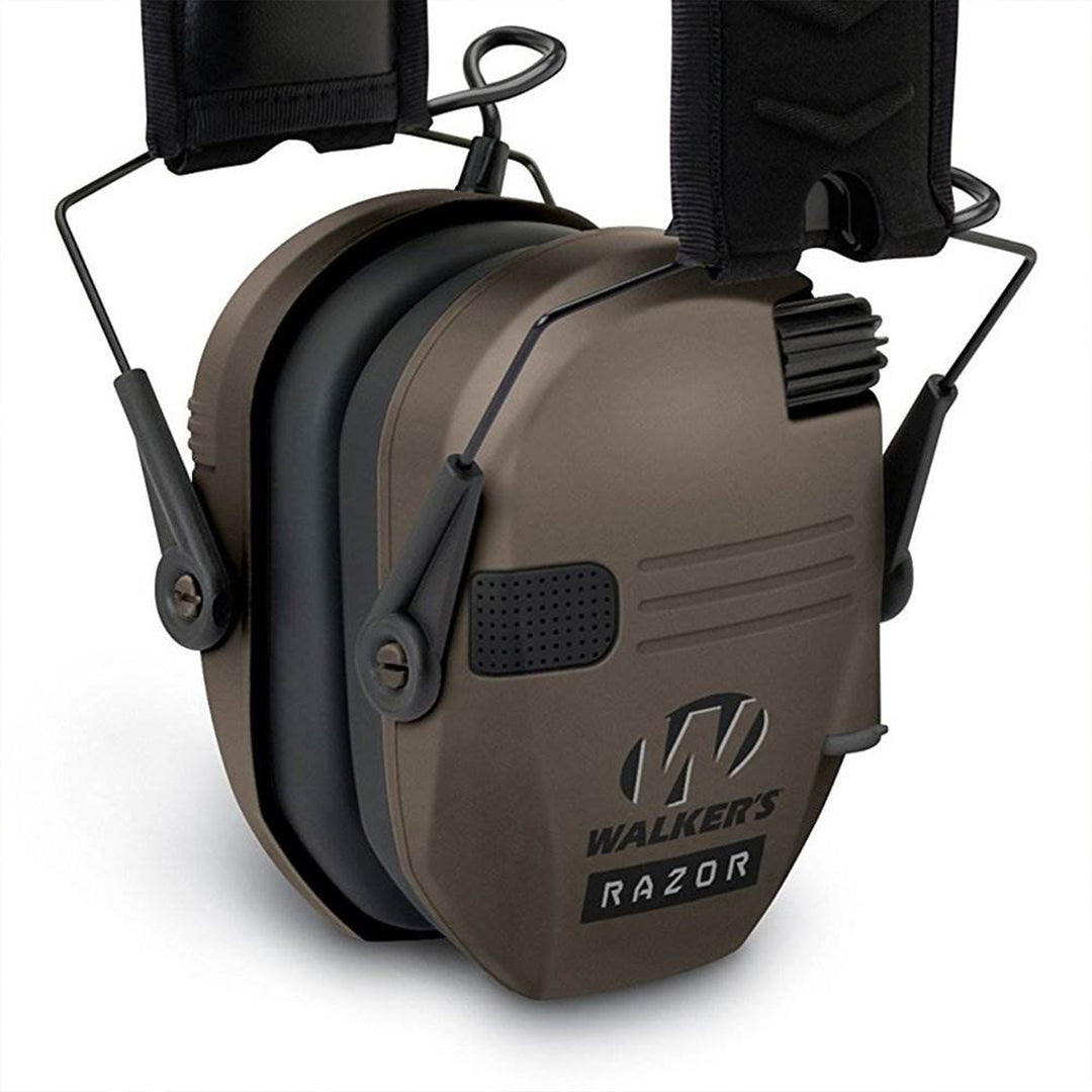 Walker's Razor Series Slim Shooter Folding Earmuffs, Dark Earth (Open Box)