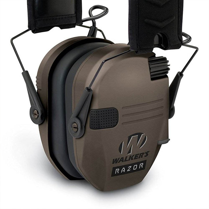 Walker's Razor Series Slim Shooter Folding Earmuffs, Dark Earth (Open Box)
