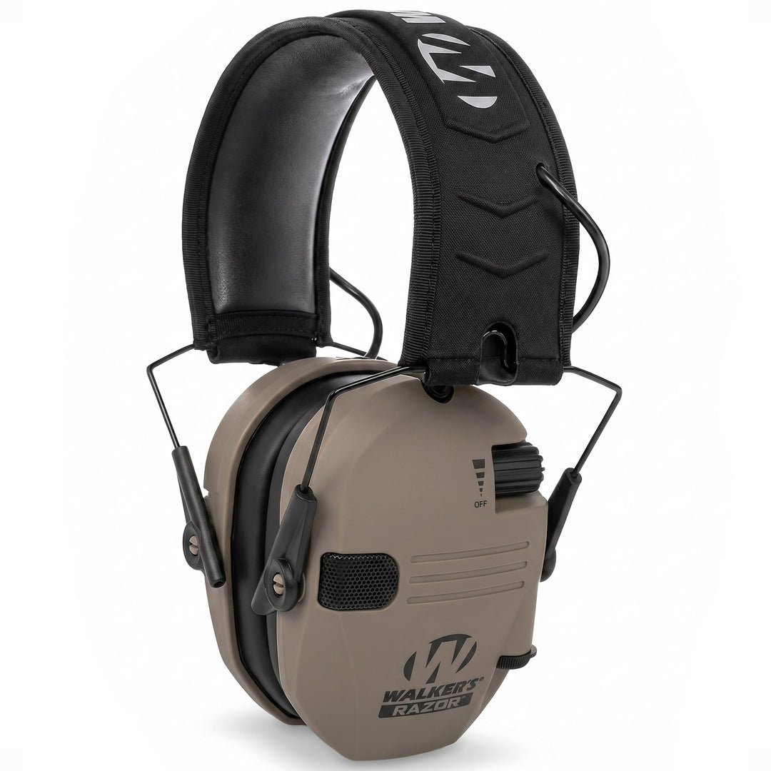 Walker's Razor Slim Electronic Folding Ear Protection Muffs for Shooting, Earth - VMInnovations