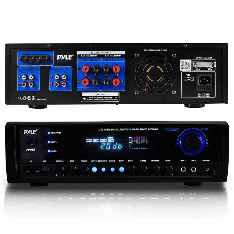 Pyle PT390BTU Digital Home Theater Bluetooth 4 Channel Radio Aux Stereo Receiver