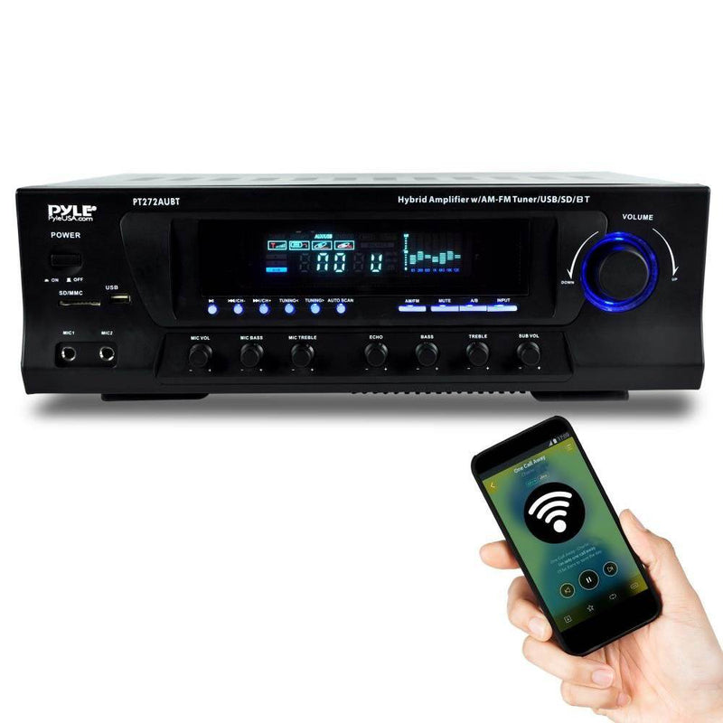 Pyle Stereo Amplifier Receiver w/ AM FM Tuner, Bluetooth & Sub Control(Open Box)