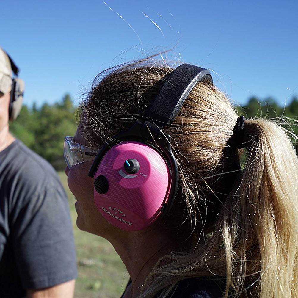 Walkers Alpha Muffs Hunting Shooting Hearing Enhancement Earmuffs Pink(Open Box)