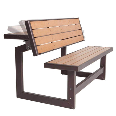 Lifetime Outdoor or Indoor Convertible Patio Bench to Picnic Table (Open Box)