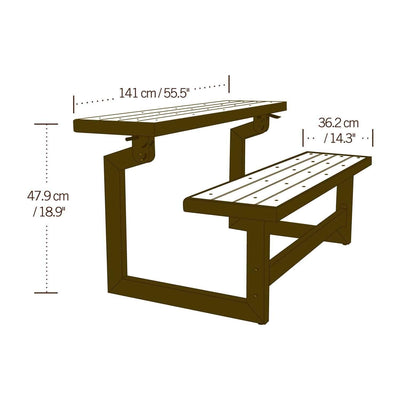 Lifetime Outdoor or Indoor Convertible Patio Bench to Picnic Table (Open Box)