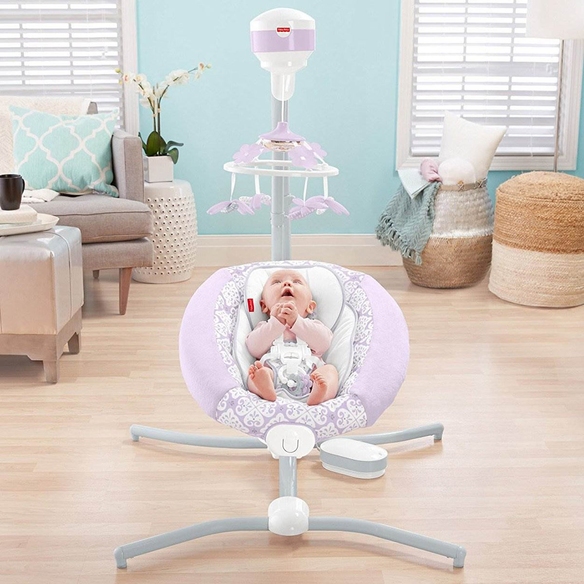 Fisher Price Fairytale Deluxe 6 Speed Singing Cradle 'n Swing with Mobile (Used)