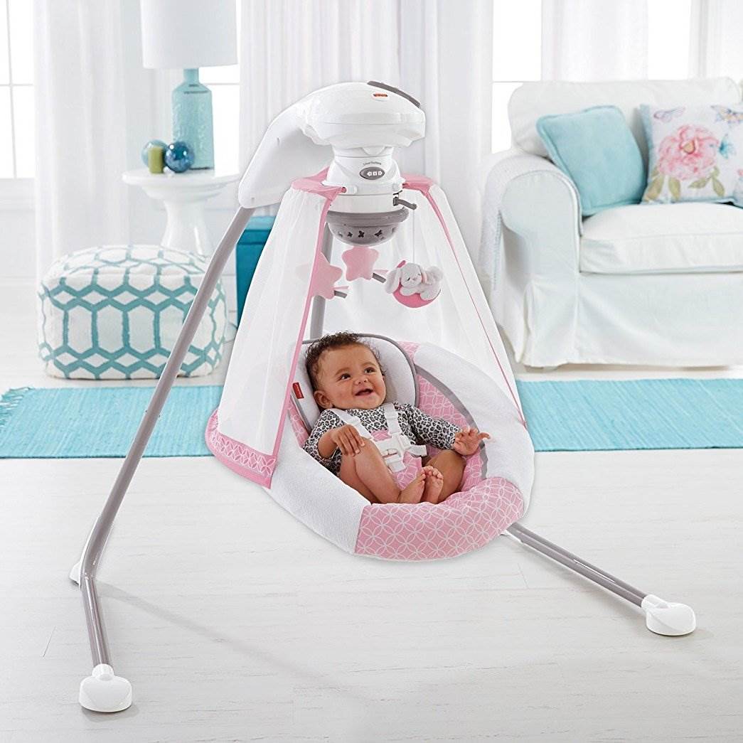 Fisher Price Starlight 6 Speed Singing Cradle 'n Swing with Baby Mobile (Used)