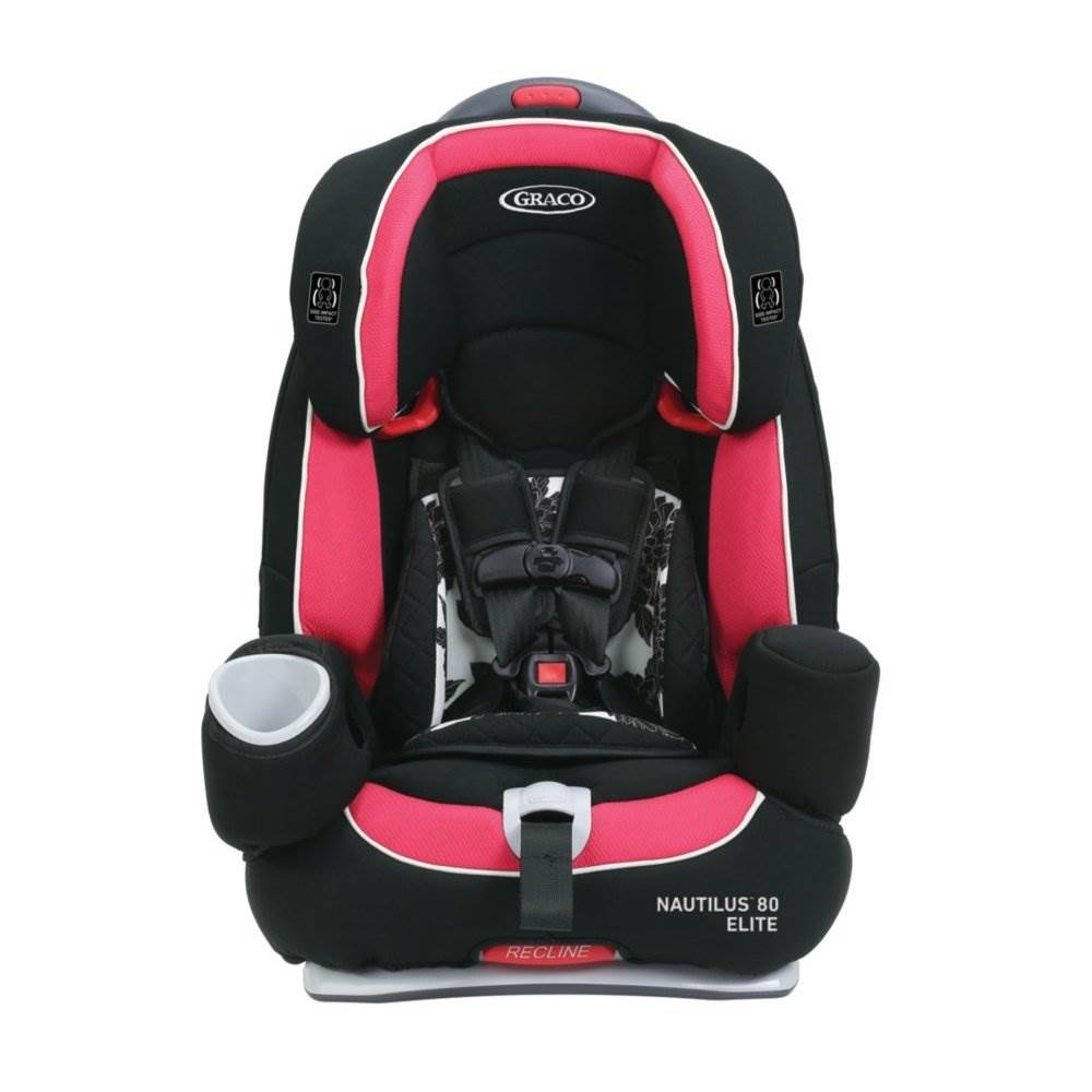 Graco Nautilus 80 Elite 3-in-1 Harness Booster Car Seat, Azalea Pink (Open Box)