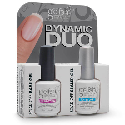 Gelish Soak-Off Foundation Base, Top Sealer, and 3 Mini Bottles of Gel Polish