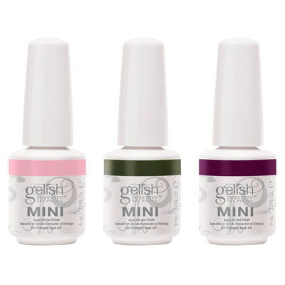 Gelish Soak-Off Foundation Base, Top Sealer, and 3 Mini Bottles of Gel Polish