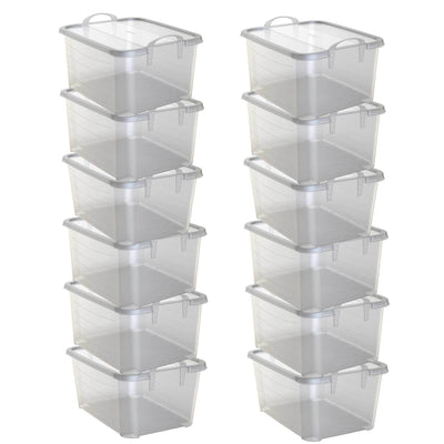 Life Story 55 Quart Stackable Storage Bin, Light Duty Container, Clear, 12 Pack - VMInnovations
