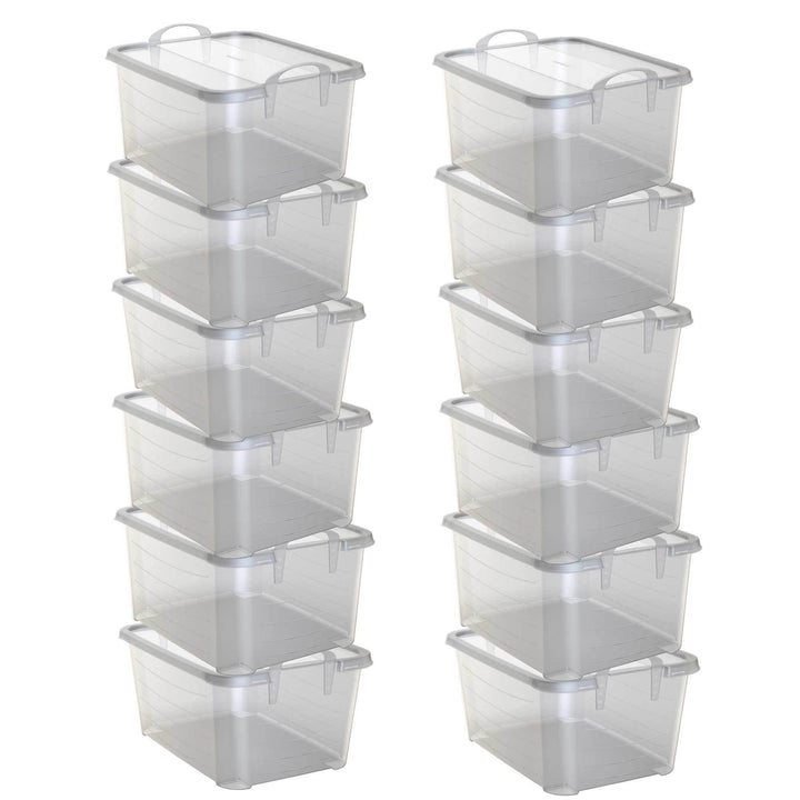 Life Story Clear Stackable Closet & Storage Box 55 Quart Containers, (12 Pack)