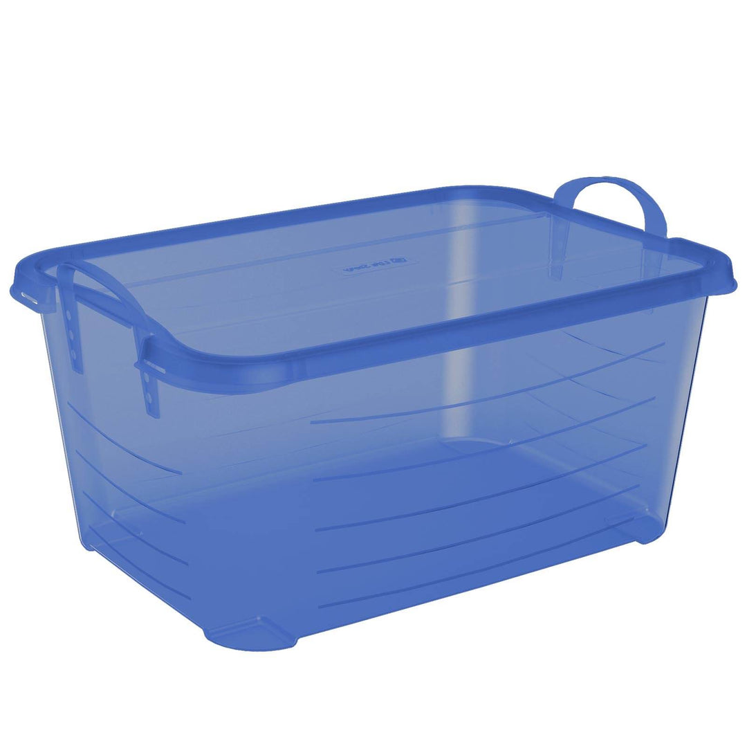 Life Story Blue 55 Quart Stackable Closet Storage Box Containers Totes (6 Pack)