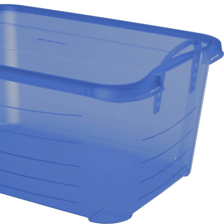 Life Story Blue 55 Quart Stackable Closet Storage Box Containers Totes (6 Pack)