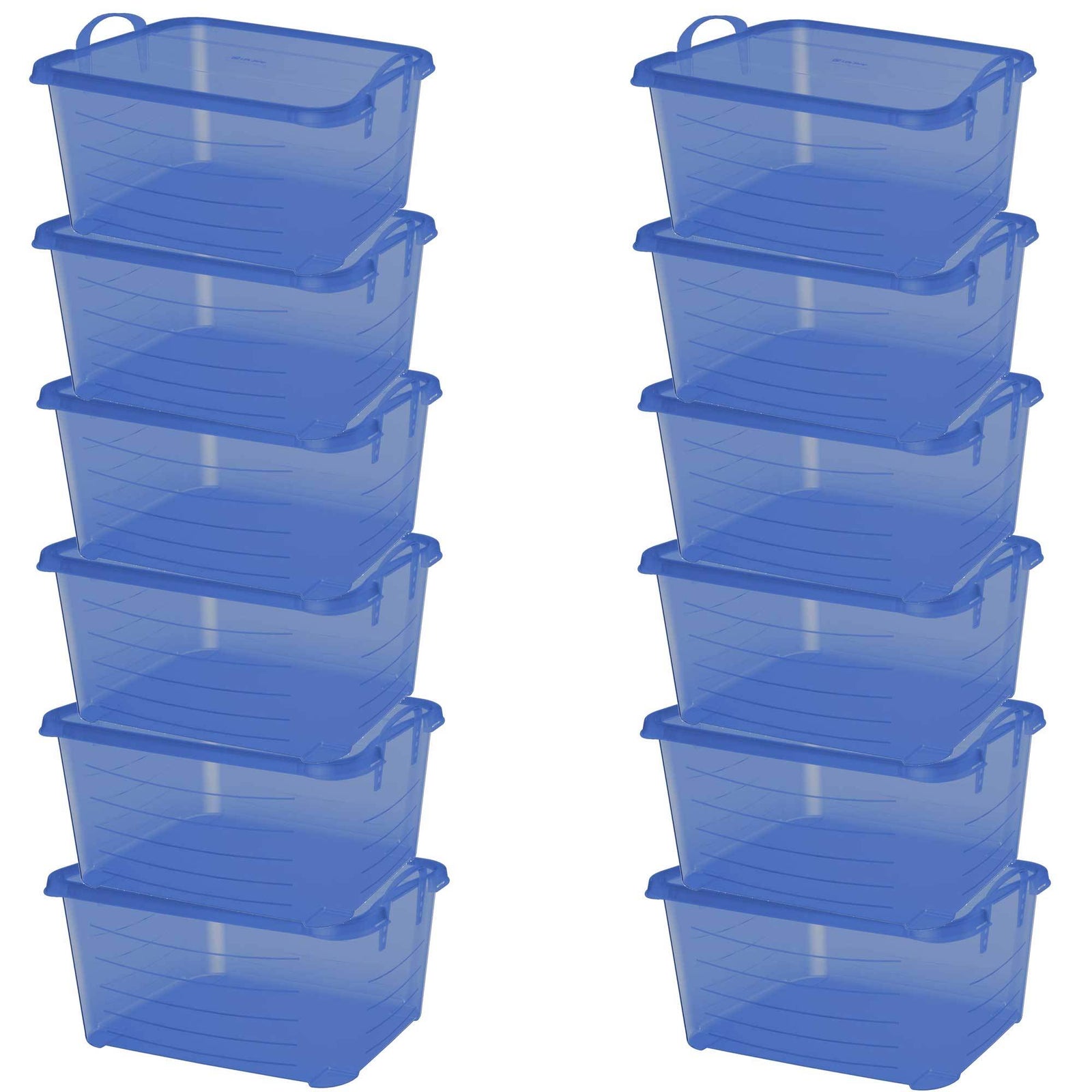 Life Story Blue 55 Quart Stackable Closet Storage Box Containers Totes (12 Pack) - VMInnovations