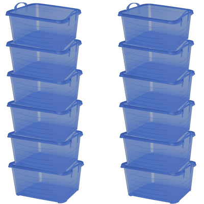 Life Story Blue 55 Quart Stackable Closet Storage Box Containers Totes (12 Pack) - VMInnovations