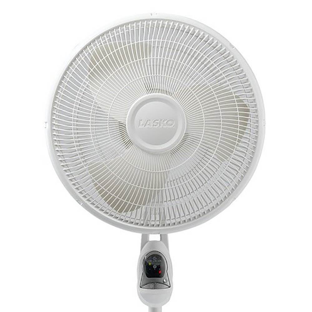 Lasko 16" Remote Control Oscillating 3 Speed Standing Floor Fan, White (2 Pack)