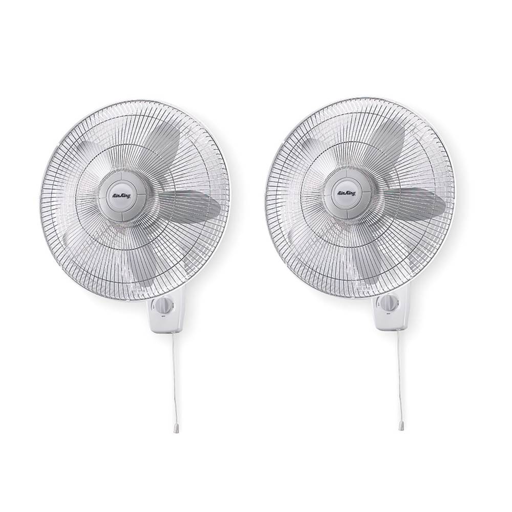 Air King 18" Blade 3-Speed 1/20 HP Quiet Oscillating Wall-Mount Fan (2 Pack)