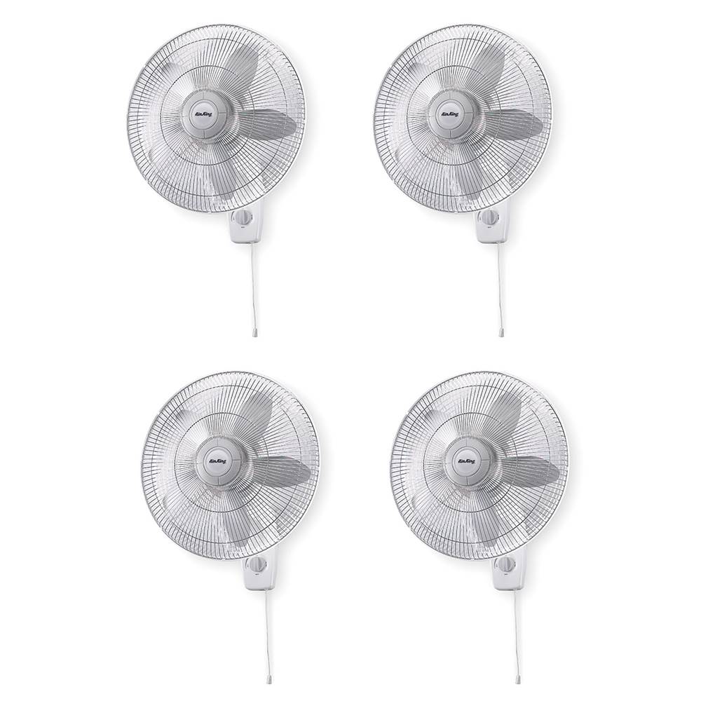 Air King 18" Blade 3-Speed 1/20 HP Quiet Oscillating Wall-Mount Fan (4 Pack)