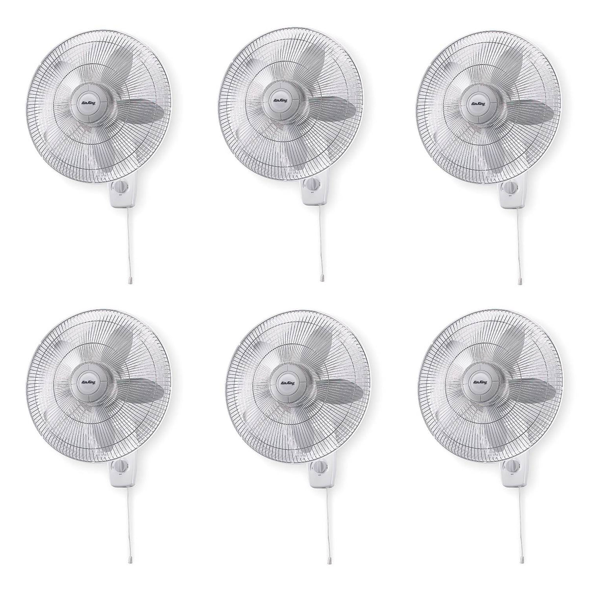 Air King 18" Blade 3-Speed 1/20 HP Quiet Oscillating Wall-Mount Fan (6 Pack)
