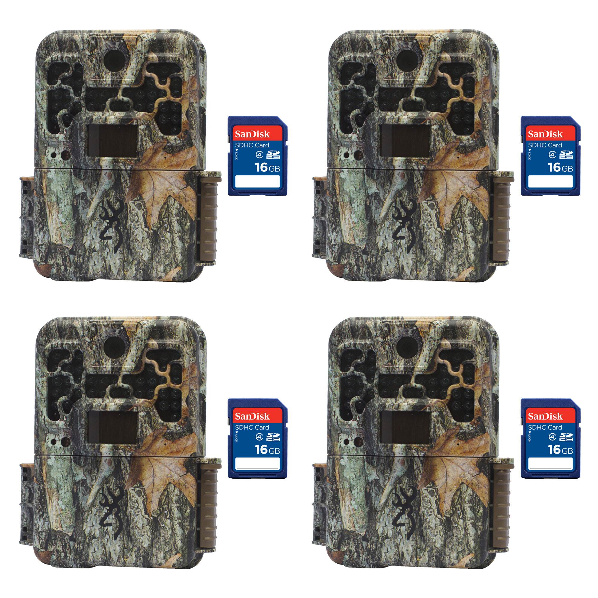 Browning Trail Cameras Recon Force Extreme 20MP Game Camera, 4 Pack + SD Cards