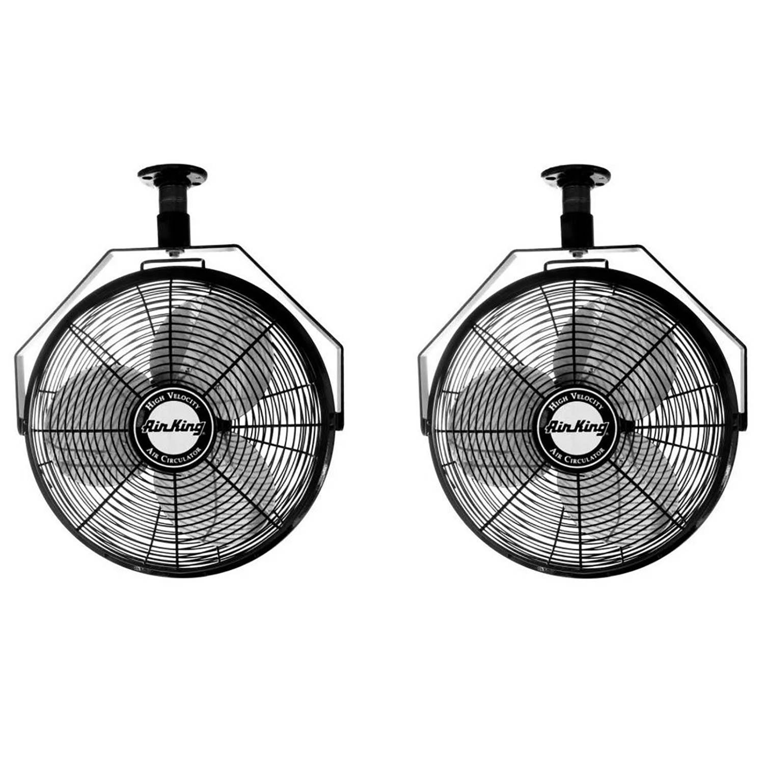Air King 18" 1/16 HP 3-Speed Non-Oscillating Enclosed Ceiling Mount Fan (2 Pack) - VMInnovations