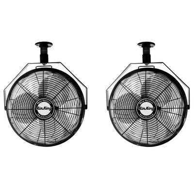 Air King 18" 1/16 HP 3-Speed Non-Oscillating Enclosed Ceiling Mount Fan (2 Pack)