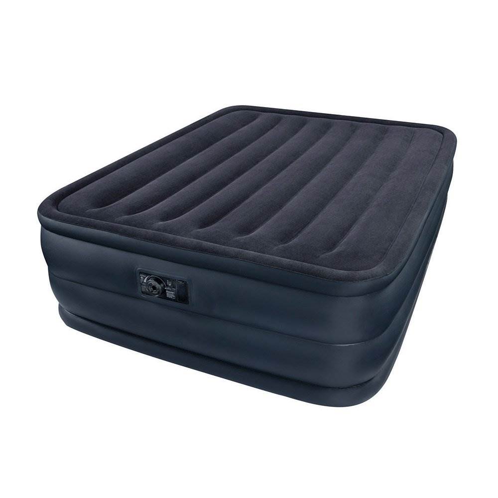 Intex Queen Raised Air Mattress Bed with Built-In Electric Pump + Quilted Cover
