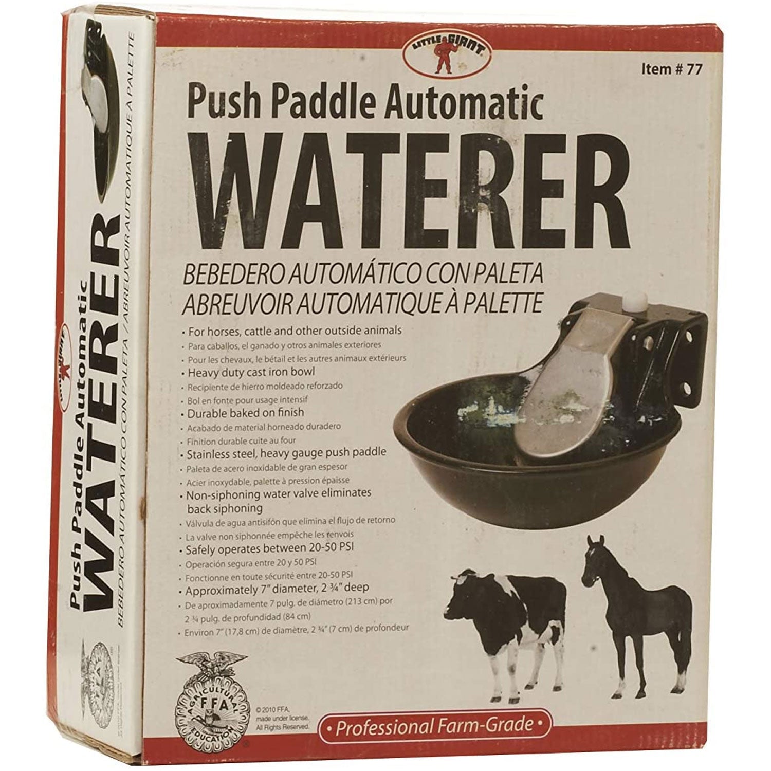 Little Giant 77 Cast Iron Automatic Stock Waterer for Horses and Cattle, Black - VMInnovations