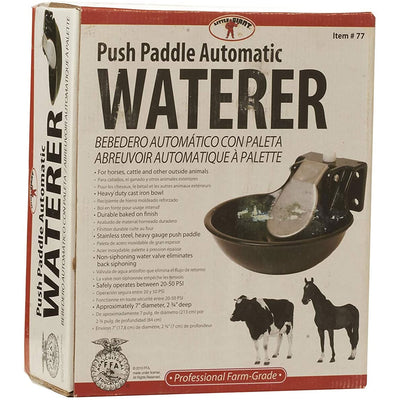 Little Giant 77 Cast Iron Automatic Stock Waterer for Horses and Cattle, Black