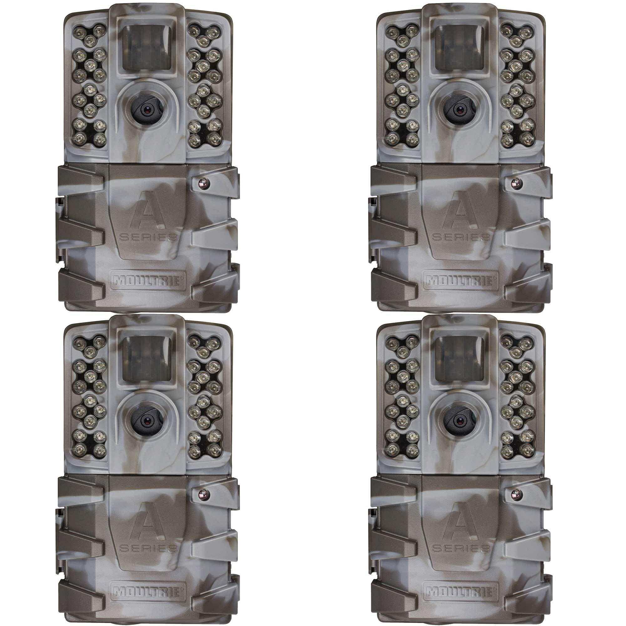 Moultrie A-35 14MP 60' HD Video Low Glow Infrared Game Trail Camera (4 Pack)