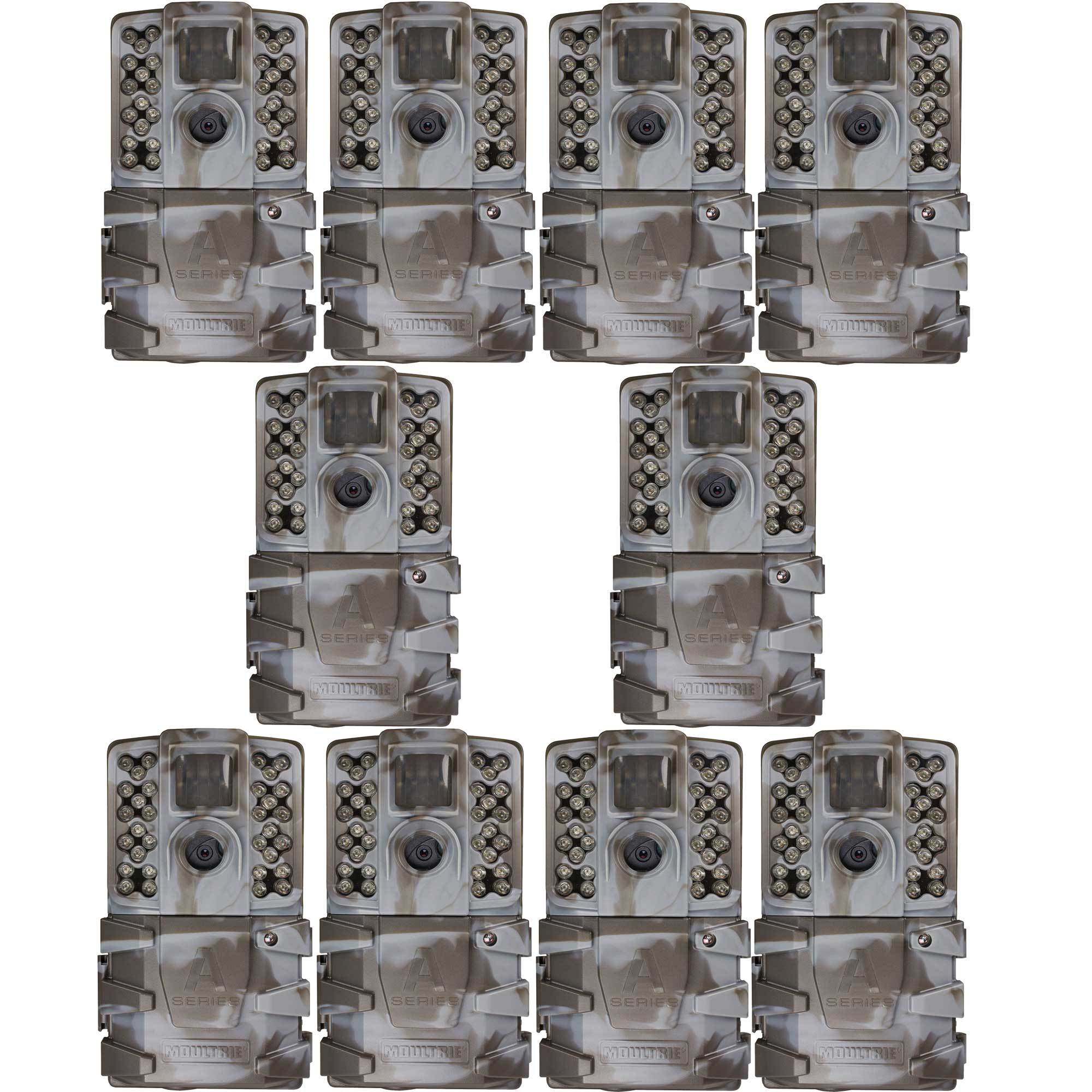Moultrie A-35 14MP 60' HD Video Low Glow Infrared Game Trail Camera (10 Pack)