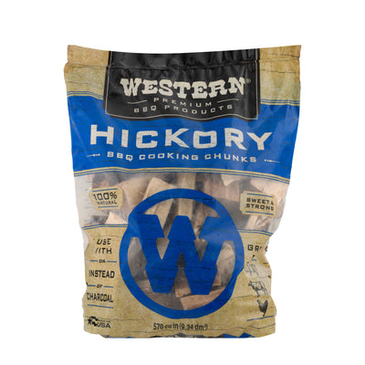 Western BBQ 570 Cubic Inch Hickory Barbecue Grill Cooking Wood Chunks (Open Box)
