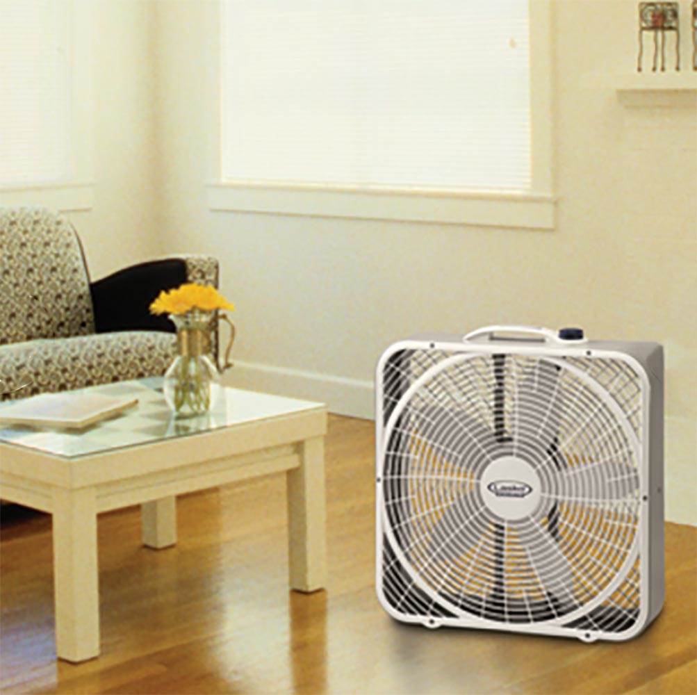 Lasko 3 Speed Weather Shield Performance 20" Box Fan w/ Handle, White (2 Pack)