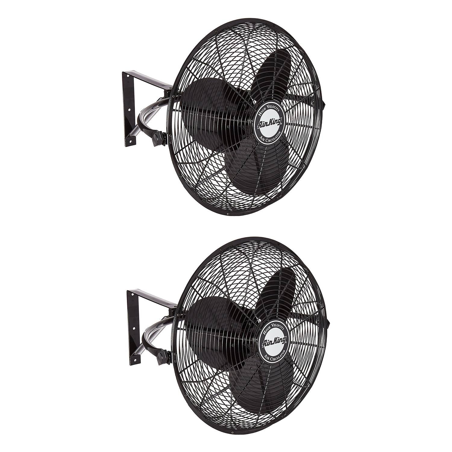 Air King 20" 1/6 HP 3-Speed Non-Oscillating Enclosed Wall Mount Fan (2 Pack) - VMInnovations