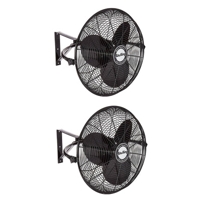 Air King 20" 1/6 HP 3-Speed Non-Oscillating Enclosed Wall Mount Fan (2 Pack) - VMInnovations