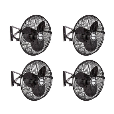 Air King 20" 1/6 HP 3-Speed Non-Oscillating Enclosed Wall Mount Fan (4 Pack) - VMInnovations