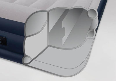 Intex Deluxe Twin Pillow Raised Soft Flocked Air Mattress w/ Pump + Airbed Cover