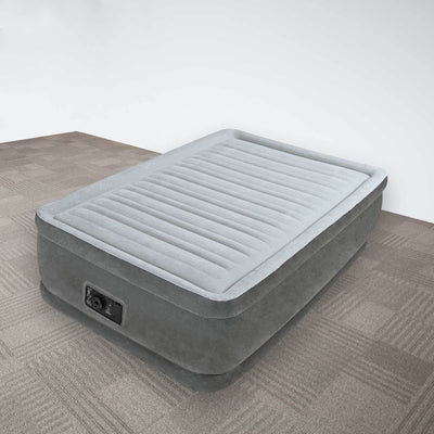 Intex Dura-Beam Elevated Comfort Twin Airbed with Built-In Pump + Airbed Cover