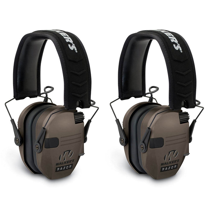 Walker's Razor Slim Shooter Electronic Hearing Protection Earmuff, 2 Pack