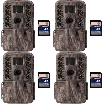 Moultrie M40i 16MP 80' Video No Glow IR Game Trail Camera + 8GB SD Card (4 Each)