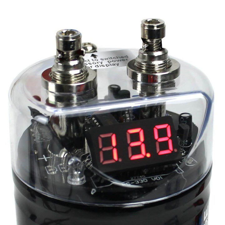 Boss CPBK2 2 Farad 20-Volt  Digital Voltage Car Audio Power Capacitor, LED Black - VMInnovations