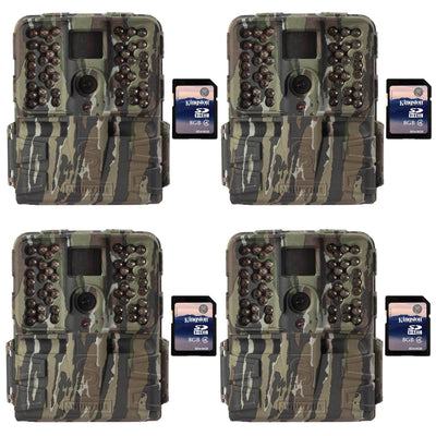 Moultrie S50i 20MP 80' Video NoGlow IR Game Trail Camera + 8GB SD Card (4 Each)