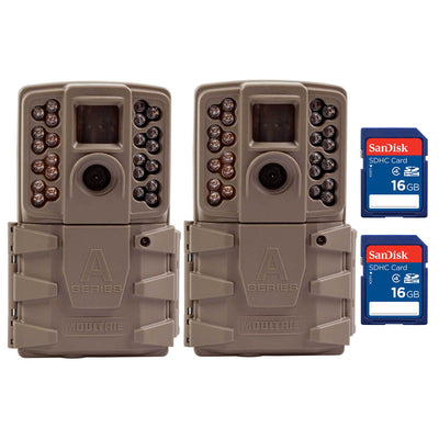 Moultrie A30 12MP 60' Video LowGlow IR Game Trail Camera + 16GB SD Card (2 Each)
