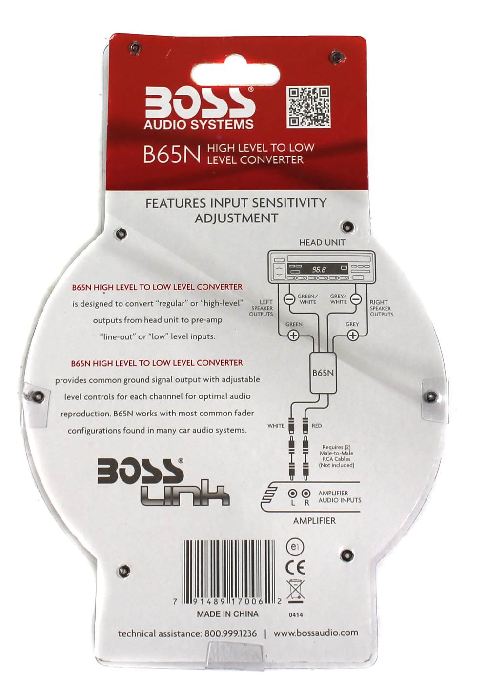 BOSS B65N High Level to Low Level Converter + RCA Input Sensitivity Control
